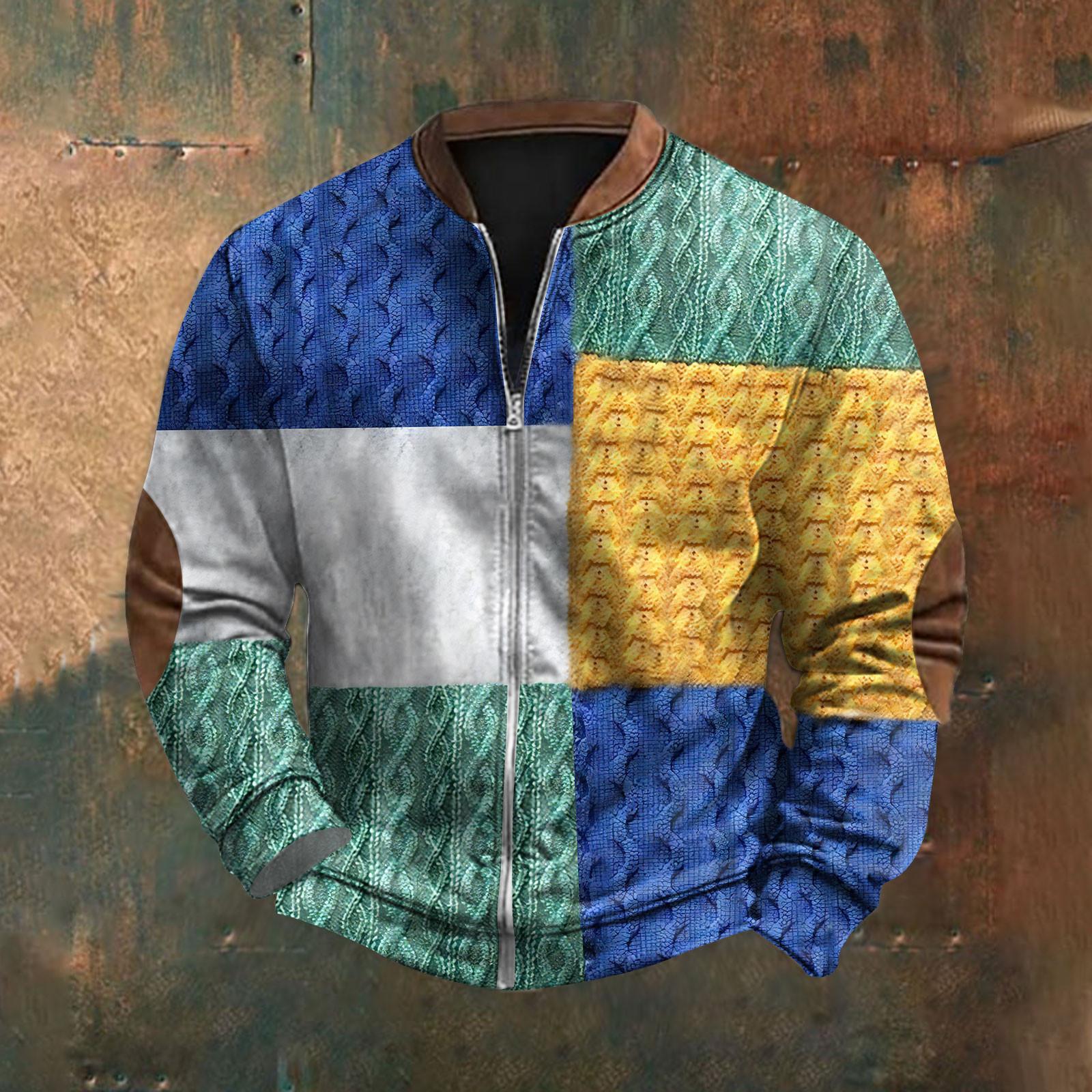 Wahaha123 Heren Retro Casual Gradient Bedrukt Sweatshirt S