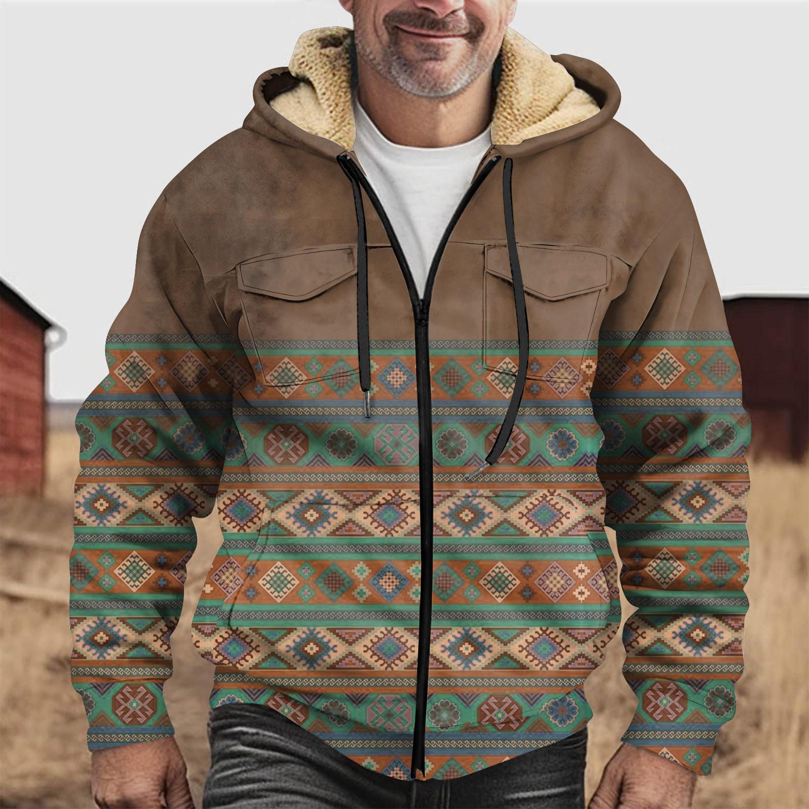Timoduizhang Heren Winter Rits Capuchon Fleece Sweatshirt Met Opgestikte Zak Casual Jack XXL