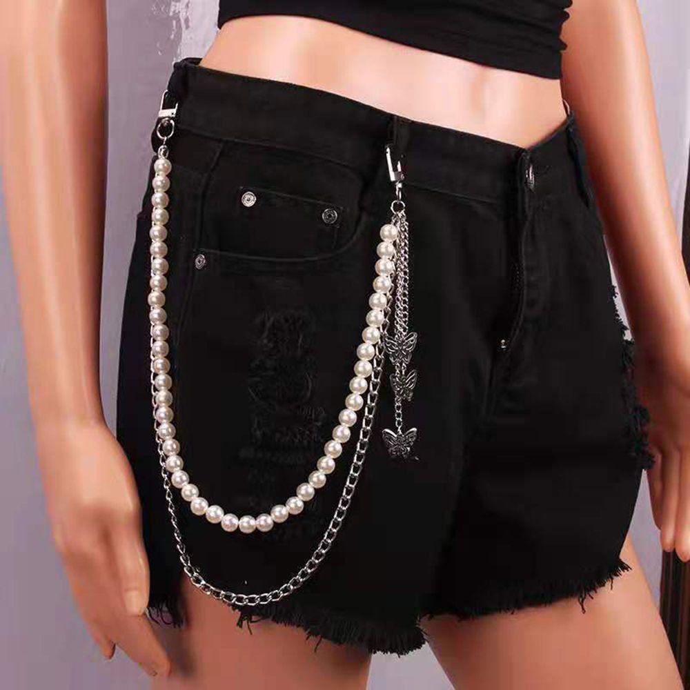 NanuK Jeans Jewerly Hiphop Punk Sieraden Tailleketting Broekketting Broek Decoratieketting Sleutelhanger Style5 zilver