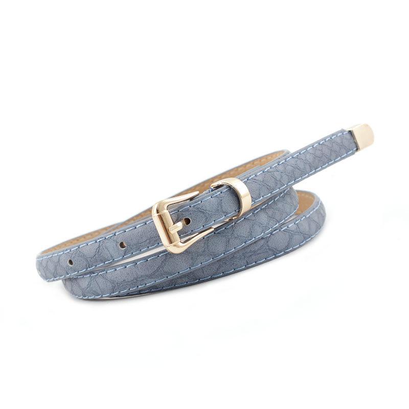 Meimeier Dames slangenleer dunne riem Koreaanse stijl moderiem Damesriem Dames all-match jurk Total Length105Wide1.1 denimblauwe kleur