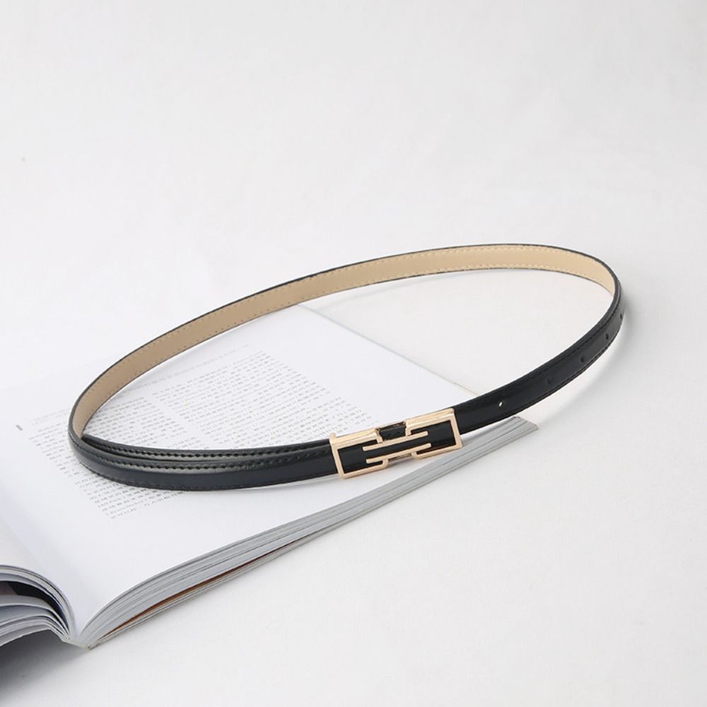 Yuantuo Pu leren metalen gesp riem effen kleur vrouwen dunne riem vintage vrouwen zwart