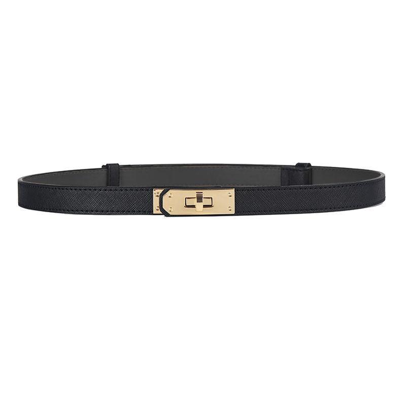 Meimeier H's leren dunne riem dames lock jas zomer pak decoratie met rok taille trimmen veelzijdige riem 105cm zwart