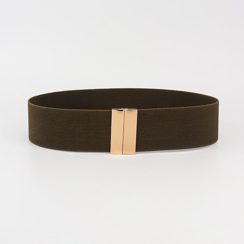 Shanhiji11 Effen kleur stretch cinch tailleband brede taille riem nieuwe jurk accessoires donsjas ink gold