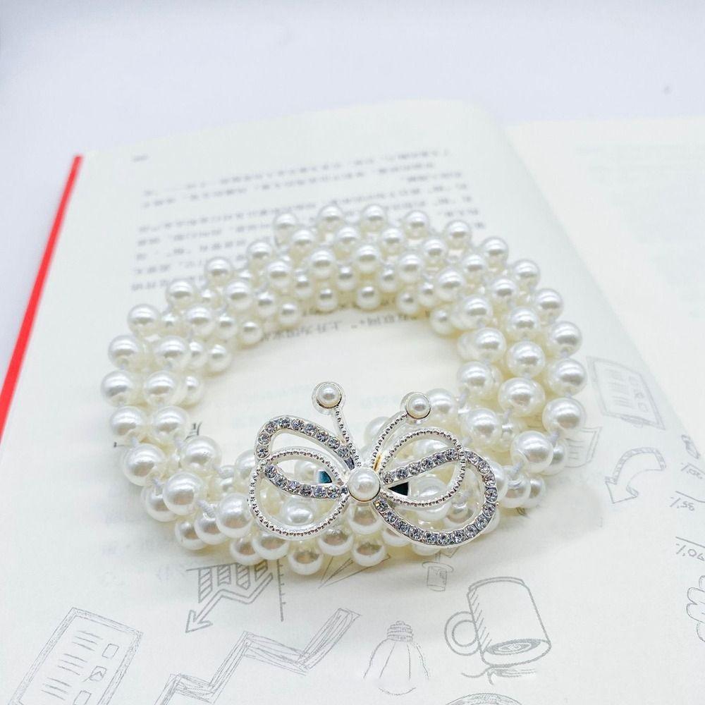 Shieimin36 Kledingbenodigdheden Parel Tailleriem Trui Decoratieve Diamant Tailleketting Elastische riem Dames Style 1