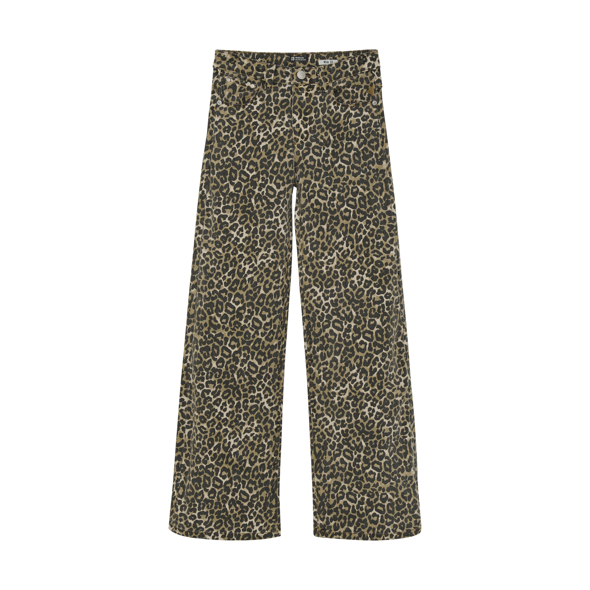 Indian Blue Jeans Winter broek meisjes - zand - wide fit/luipaard