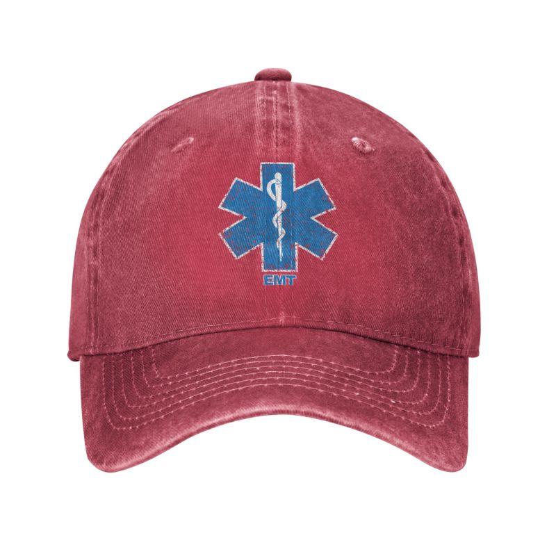 91610103MAC303Y57G Mode Unisex Katoen Emt Ster Van Het Leven Baseball Cap Volwassen Paramedicus Medic Ambulance Verstelbare Papa Hoed Vrouwen Unisex Hip Hop Adult Baseball Cap