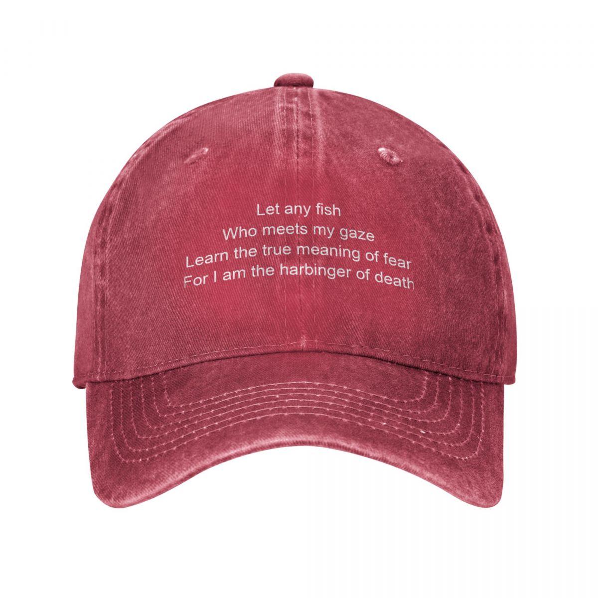 91220702MAC3XJBU98 laat elke vis die mijn blik ontmoet de ware betekenis van angst leren, want ik ben de voorbode van de dood Cowboyhoed zwart Dameshoed Unisex's