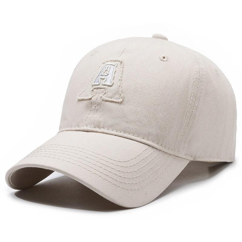 ONIHUA Vrouwelijke geborduurde brief baseball cap lente zomer outdoor cap mannelijke zonnebrandcrème zonnehoed piek cap vrouwen paardenstaart panama cap lichtbeige kleur