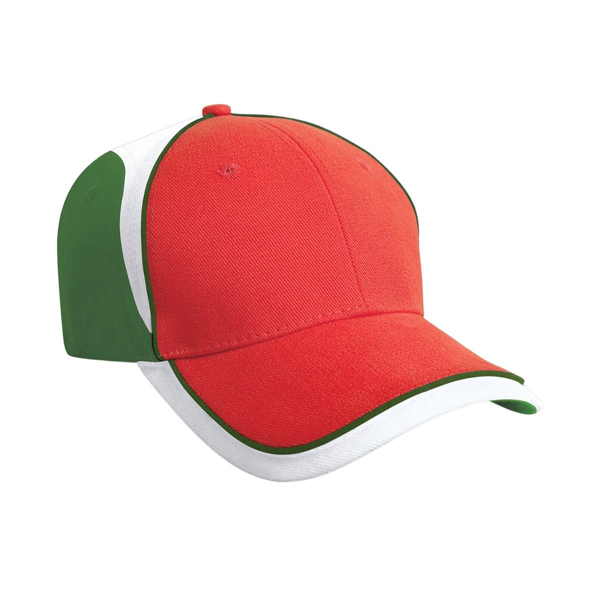 Result Headwear Resultaat Hoofddeksel Nationale Baseball Cap One Size groen/rood