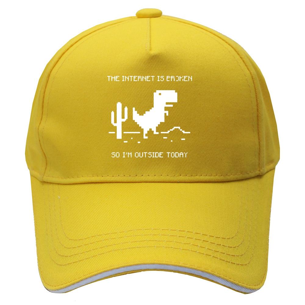 91530326MAC20BWG5P Pet Baseball Het internet is kapot Webpagina Computer Dinosaurushoed Verjaardag Unisex Hoeden Vriendje Echtgenoot Programmeur Geek Caps 55CM-60CM