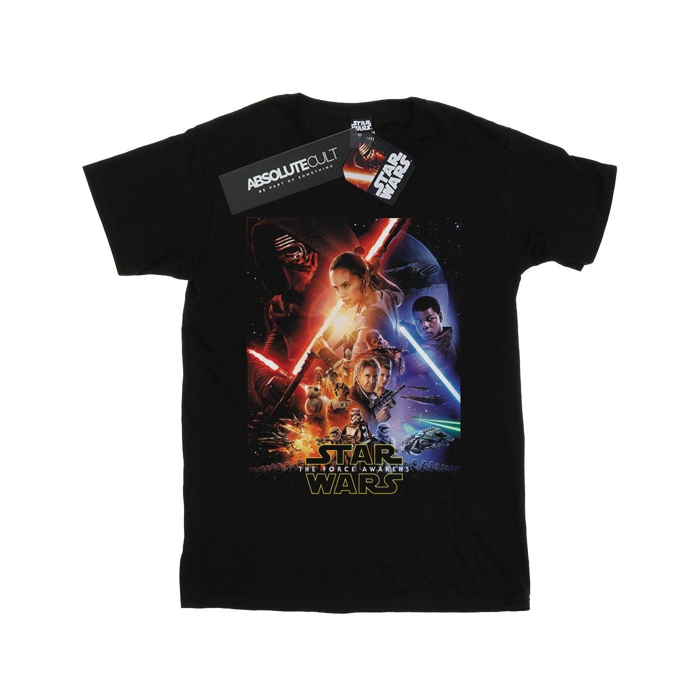 Star Wars Boys Force ontwaakt poster T-shirt 7-8 Years zwart
