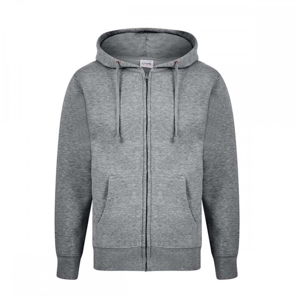 Casual Classics Casual klassieke herenkap met ritssluiting XS grijs
