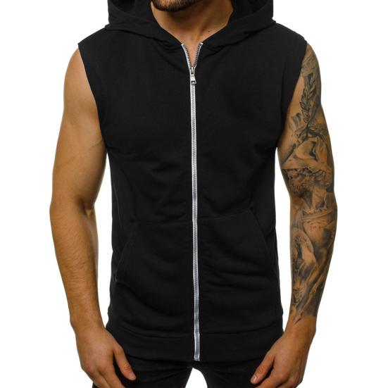 Manshanwangluo Sweatshirt Vest Ritssluiting Winddicht Dik Heren Capuchon Mouwloos Sweatshirt Vest Sport 3XL