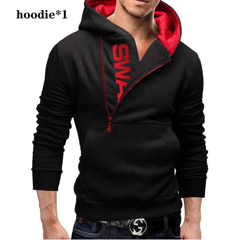 Smart Good Pullover Hoodies Heren Fleece Warme Truien Sweatshirts Kwaliteit Heren Hoodies Jas Hip Hop Sportkleding XL rood/zwart