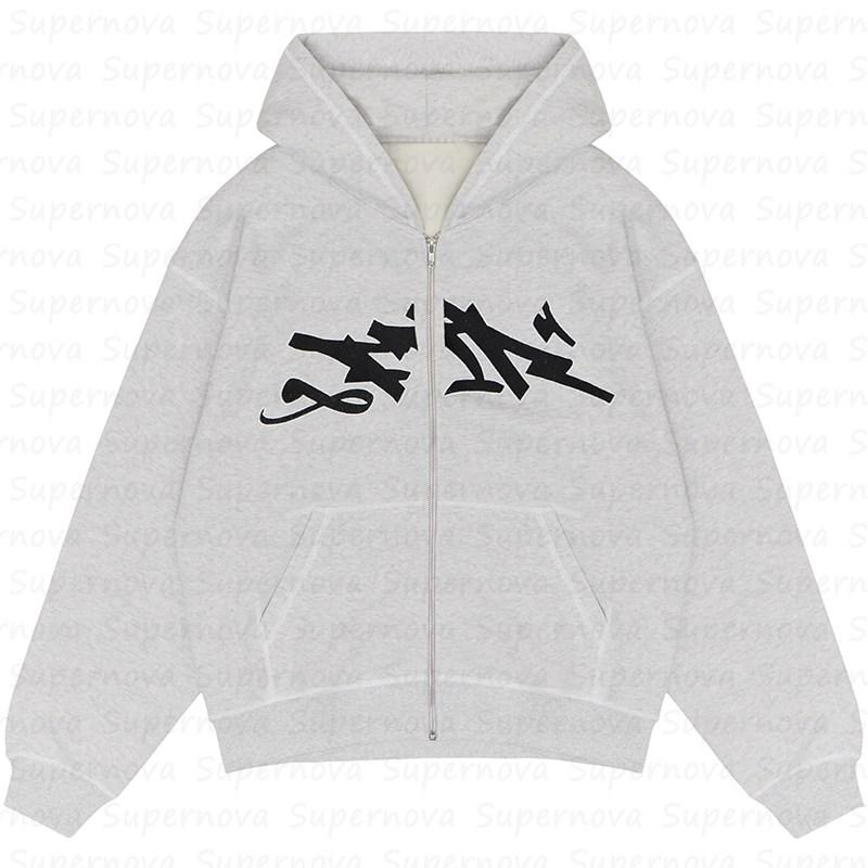 YoungGirl Nieuw mode-rits-esthetiek extra groot Y2K-sweatshirt met capuchon M