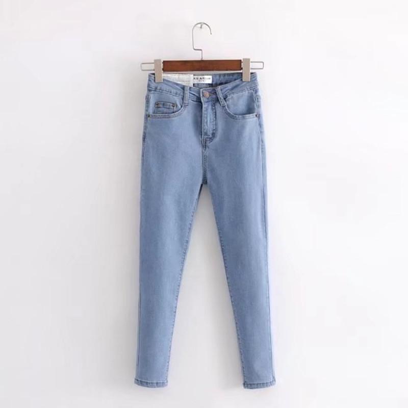 Omena Elastische sexy skinny blauwe jeans dames 30 lichtblauwe kleur