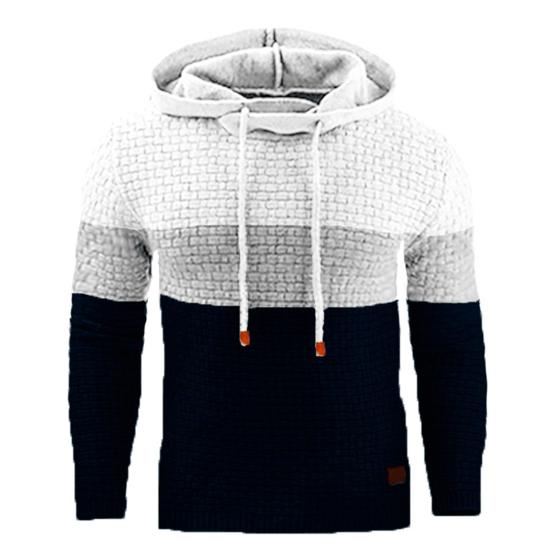 PLUM LAI Herfst Winter Heren Hoodie Kleurblok Capuchon Trekkoord Lange mouwen Elastisch Zacht Dik M zwart