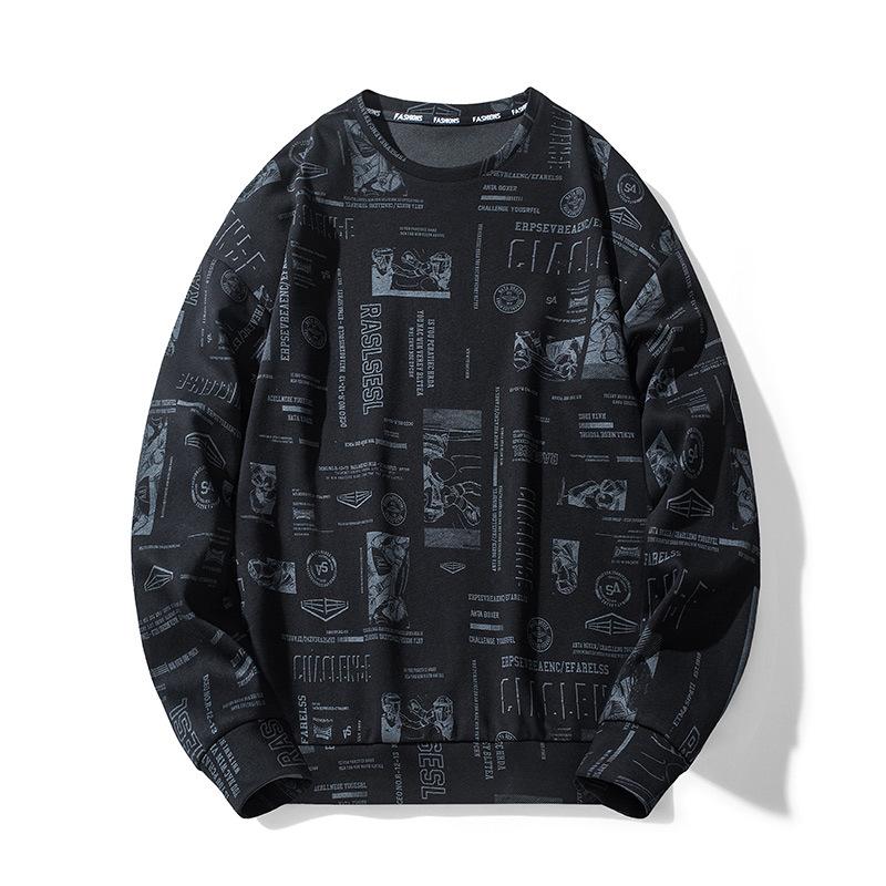 GRK Sweater met print Heren Grote maten trui Heren herfst- en wintertrui met lange mouwen 9XL