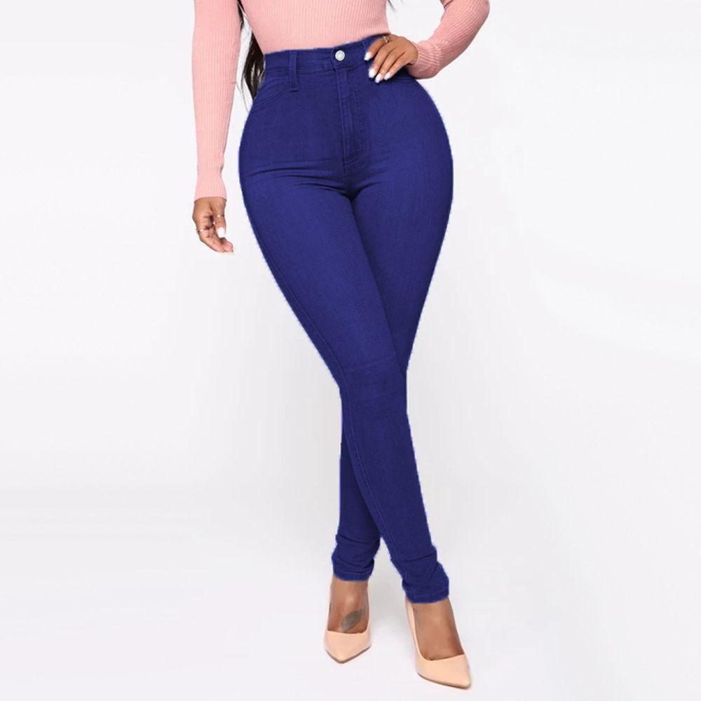 Zhuoneng Clothing Mode Jeans Dames Lift Hip Dunne broek met kleine pijpen Elastisch Grote maat Negen minuten broek Veelzijdige lichtgekleurde jeans 4XL