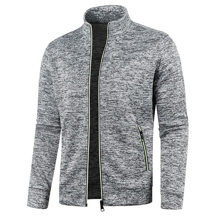 Cloth W Heren Cardigan Rits Hoodies Zwart Groen Grijs Contrasterende Kleuren Jassen Mode Casual Hoge Stand Sweatshirts Jassen Sportkleding Yasheng 2XL lichtgrijze kleur