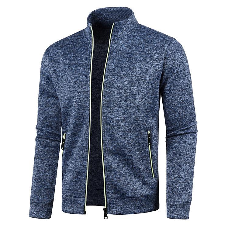 Cloth W Heren Cardigan Rits Hoodies Zwart Groen Grijs Contrasterende Kleuren Jassen Mode Casual Hoge Stand Sweatshirts Jassen Sportkleding Yasheng 2XL marineblauwe kleur