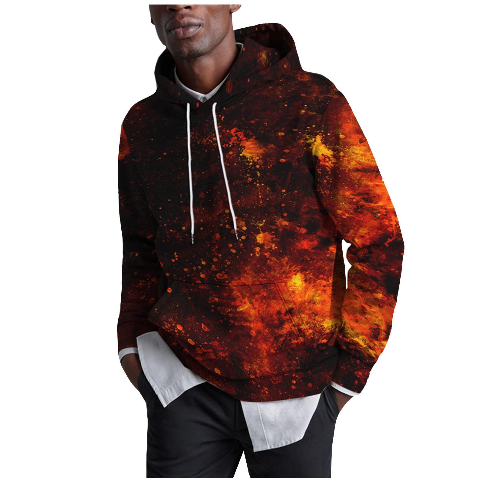Sinking fish Los bedrukt sweatshirt met capuchon voor heren Casual mode-sportsweatshirt voor heren XL rood