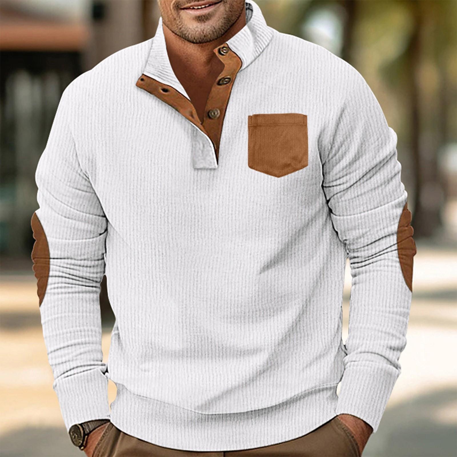 Swimwear Lente en herfst herensweatshirt met staande kraag is outdoor casual truien tops XL wit