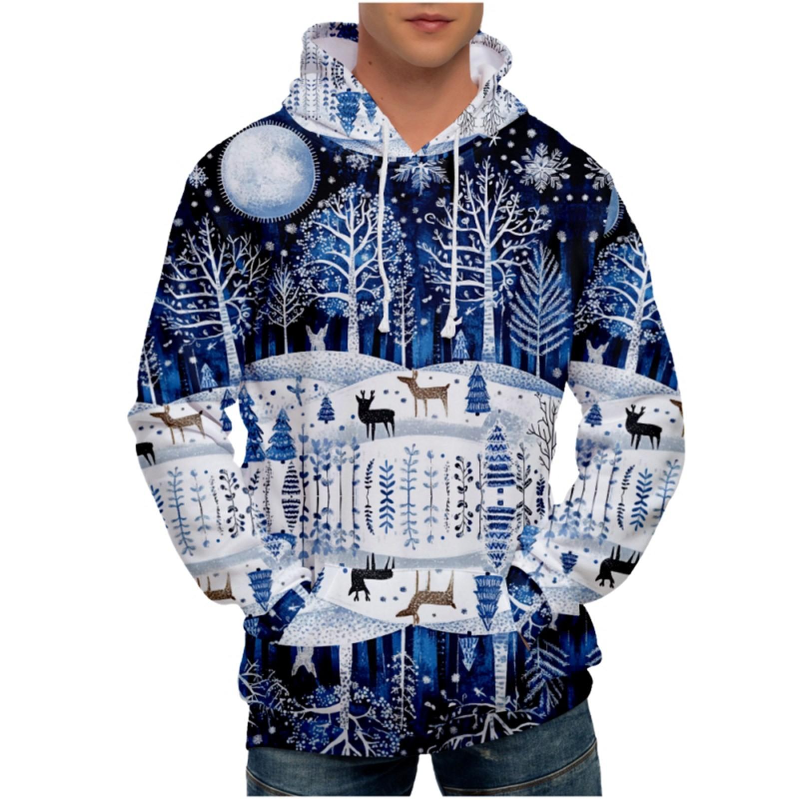Ren Bag Los bedrukt sweatshirt met capuchon voor heren Casual mode-sportsweatshirt voor heren XL wit