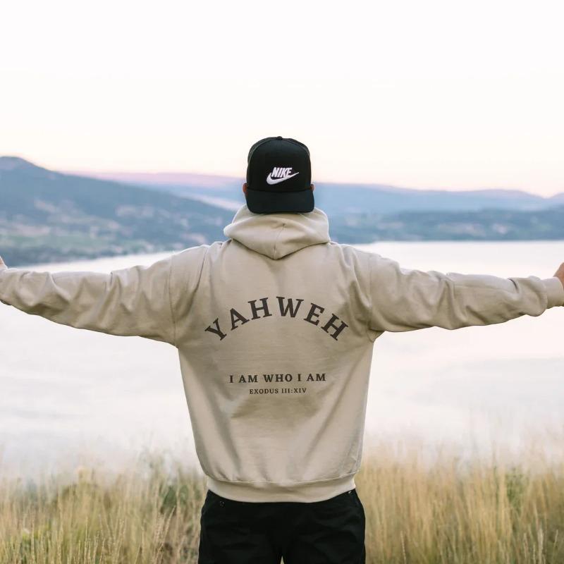 WowClassic Heren Christian YAHWEH Hoodies Jesus Hombre Fashion Populaire Streetwear Letter Slogan Bedrukte Hoodies & Sweatshirts Heren XXL kaki