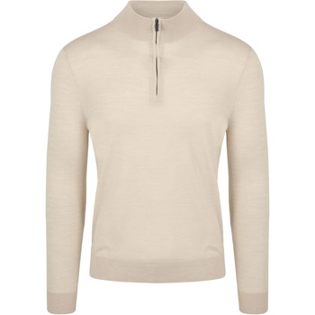 Suitable Sweater  Merino Half Zip Trui Ecru