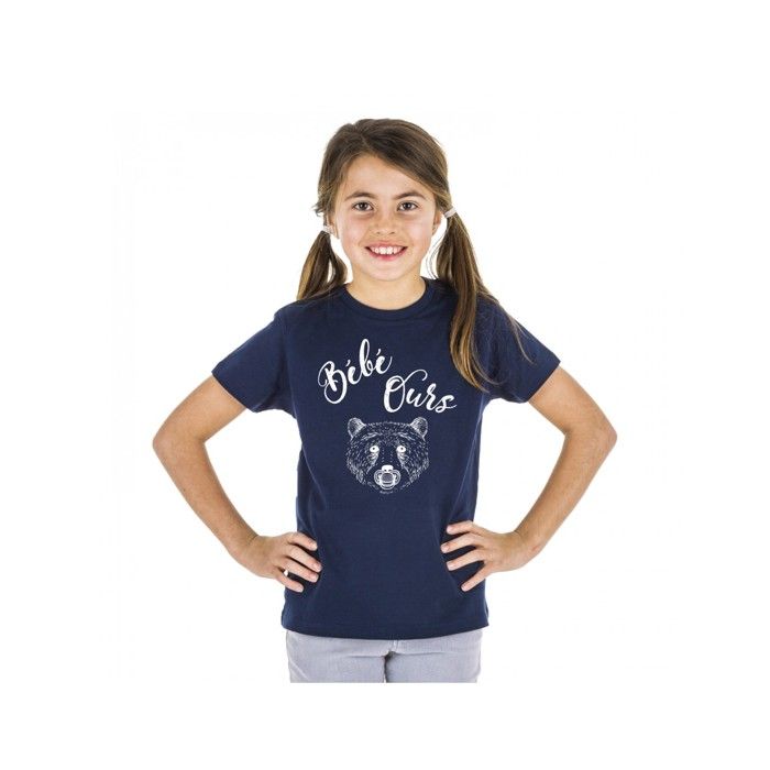 MANI TEXTILE We Are Family - TSHIRT FILLE BEBE OURS BLEU 10 ans