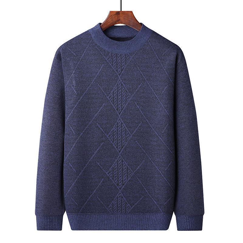 VantaGoods Heren 2023 Koreaanse dikke gebreide jacquardtrui - All-in-One fleece voor herfst/winter 3XL blauw