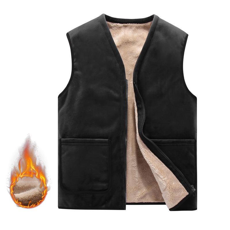 VantaGoods Heren Plus Fluwelen Grote Maat Mouwloos Vest voor Herfst/Winter Warmte en Casual Comfort 5XL