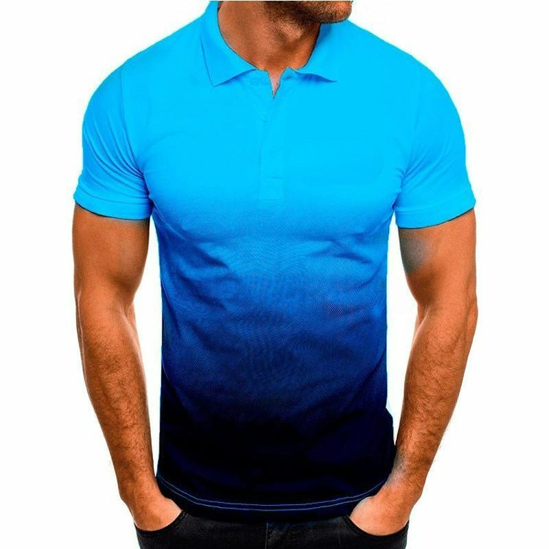 Smart Good Nieuw groot formaat herensport-T-shirt herenmode met korte mouwen 2XL blauw