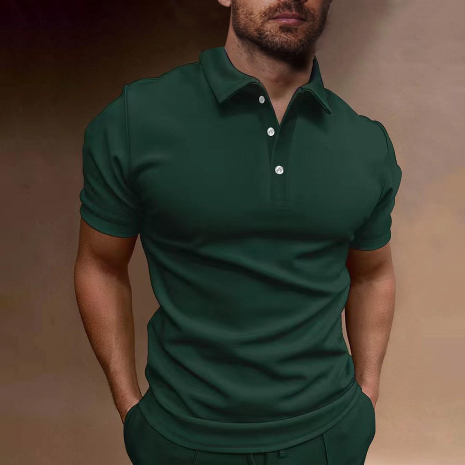 Ximalaya (Qunide) Zomer heren Dry Fit Performance micro-elastische golftop met korte mouwen en korte mouwen XXXL groen