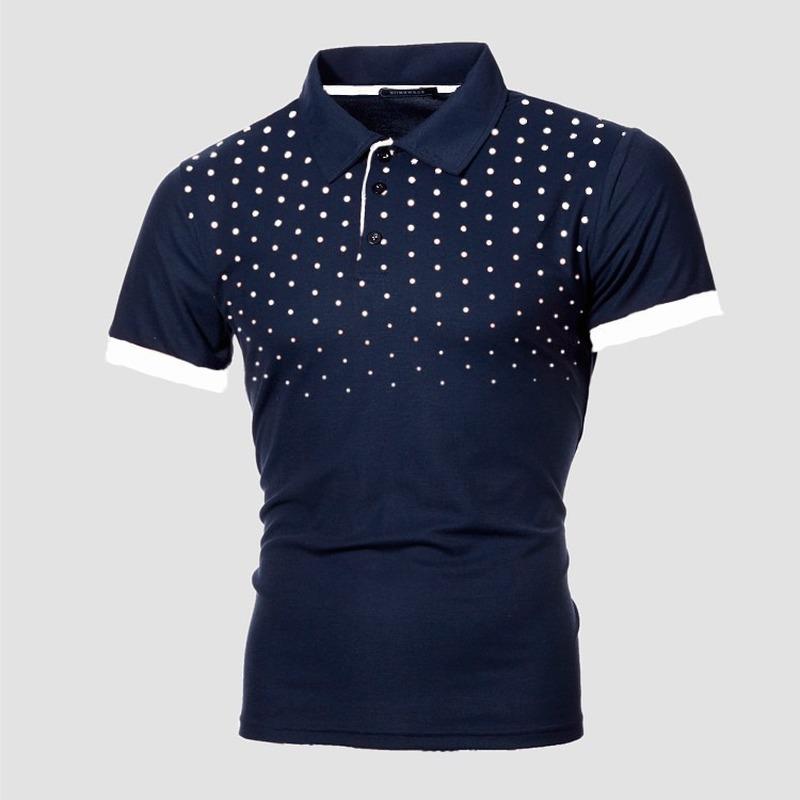FengFeng Net Poloshirt voor heren, casual, effen kleur, revers, katoenmix, korte mouwen, zakelijk 4XL Vloot/wit