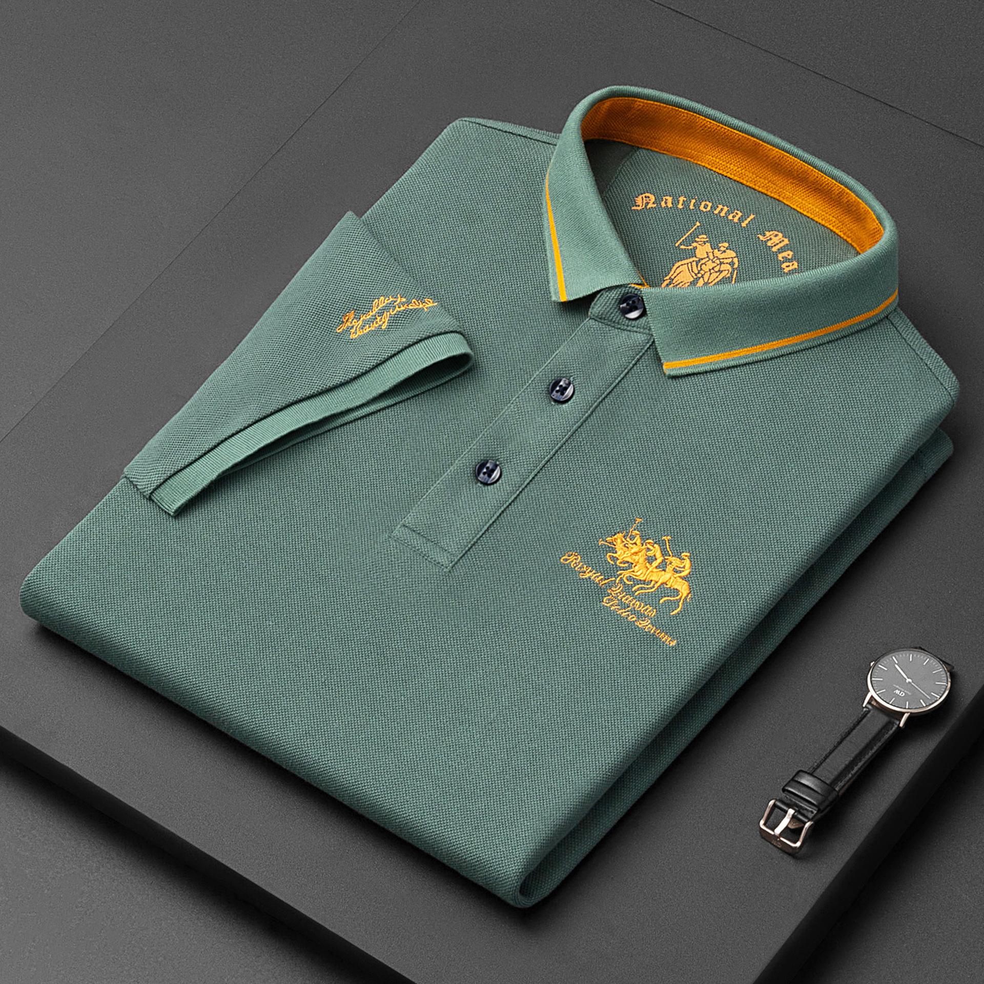 Jianchi Mall BB Poloshirt voor heren Zomer T-shirt met korte mouwen Dieptepunt voor heren Casual geborduurd poloshirt L
