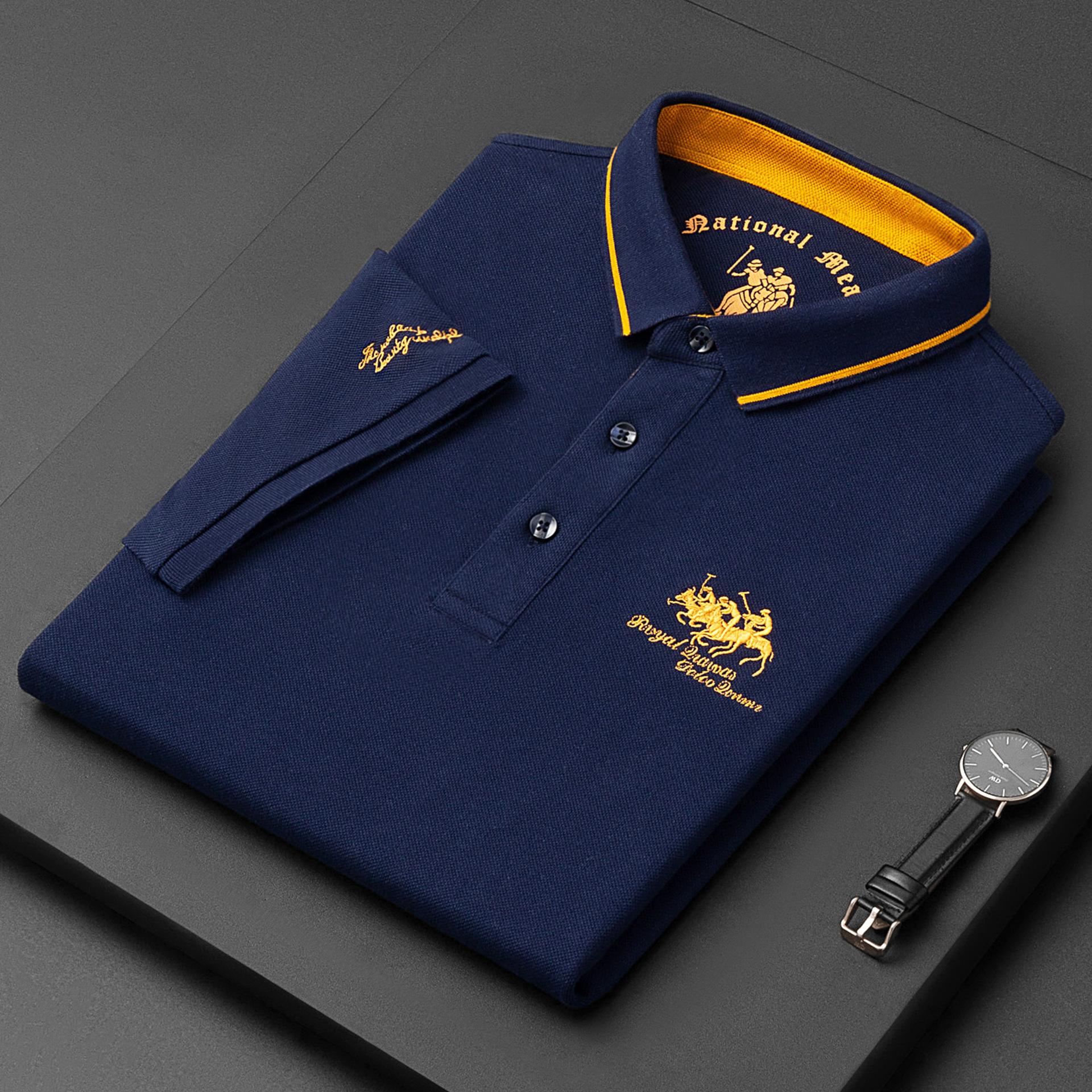 Jianchi Mall BB Poloshirt voor heren Zomer T-shirt met korte mouwen Dieptepunt voor heren Casual geborduurd poloshirt L