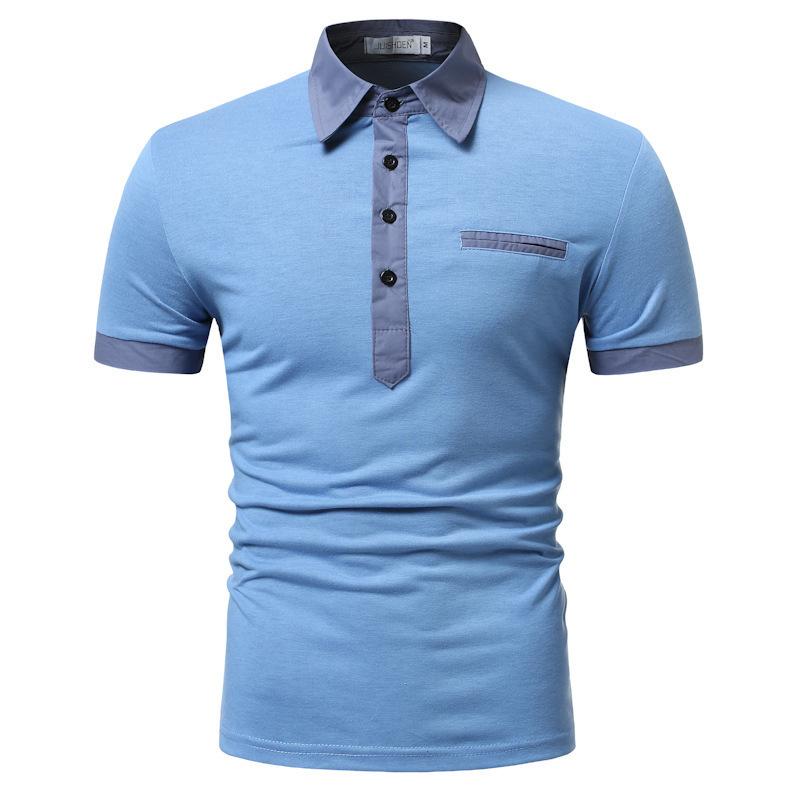 HerSight Heren poloshirt met korte mouwen, reverskraag, golfkleding, heren casual poloshirts met knopen S