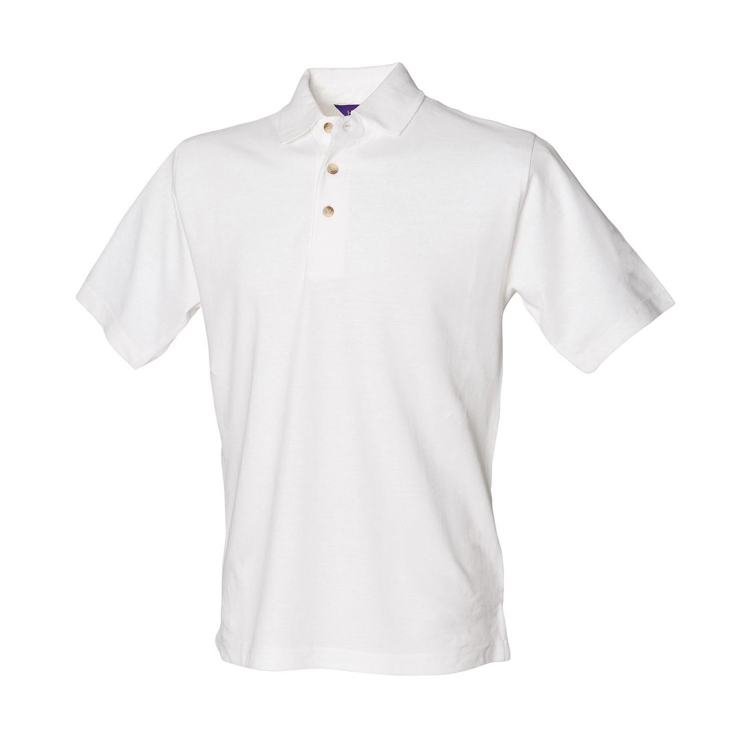 Henbury Klassiek katoenen piqué zwaar poloshirt voor heren XS wit