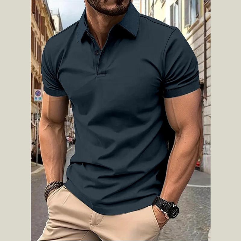 Cloth W Herenmode Zomer Polo T-shirt Casual Ademend Top Revers Kraag Hals Korte Mouw Comfortabel Sport T-shirt Yasheng L donkergrijze kleur