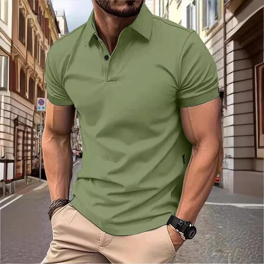 Cloth W Herenmode Zomer Polo T-shirt Casual Ademend Top Revers Kraag Hals Korte Mouw Comfortabel Sport T-shirt Yasheng 2XL groen