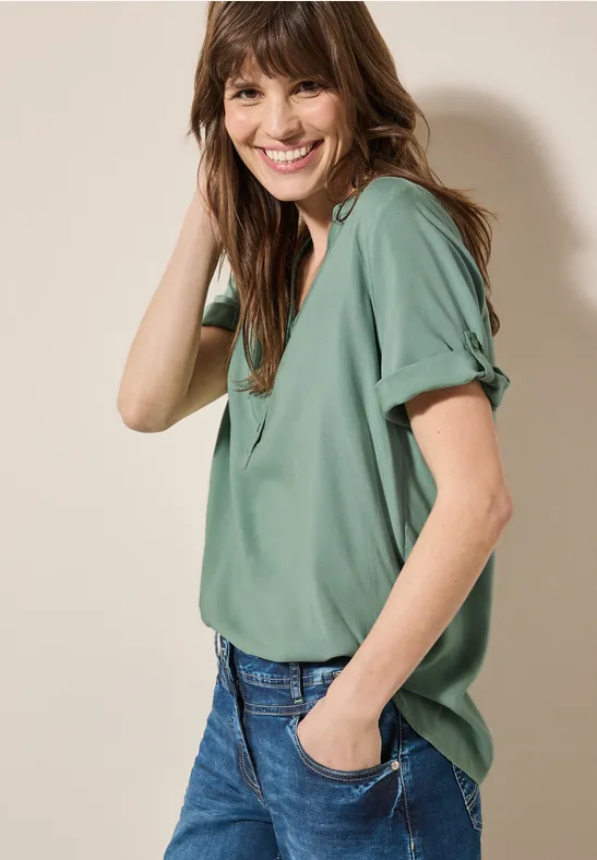 Cecil Blouse met korte mouwen in effen kleur