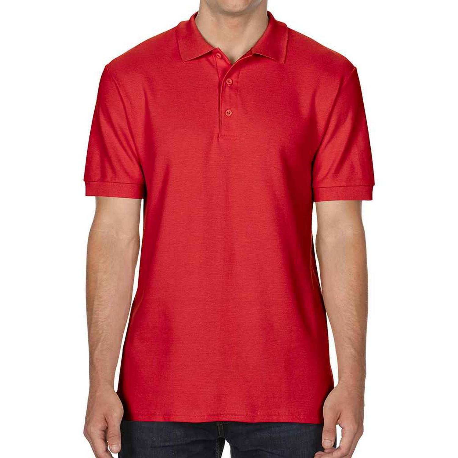 Gildan Mens Double Piqué Polo Shirt M rood