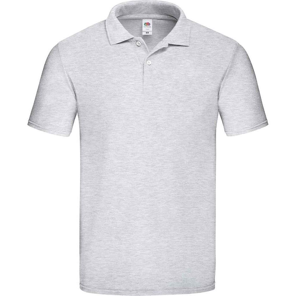 Fruit Of The Loom Heren origineel piqué heather poloshirt L grijs
