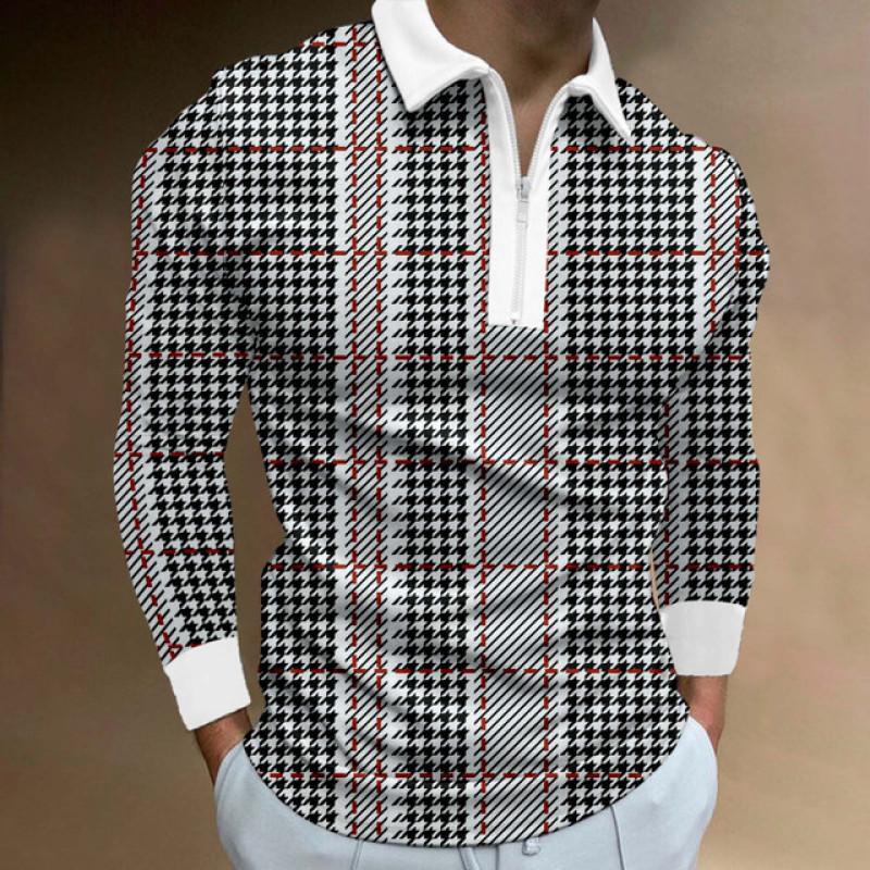 Haodingfushi Herenmode Lente Herfst Polyester Poloshirt 3D Digitale Print Casual Golf Poloshirt Tops 2XL