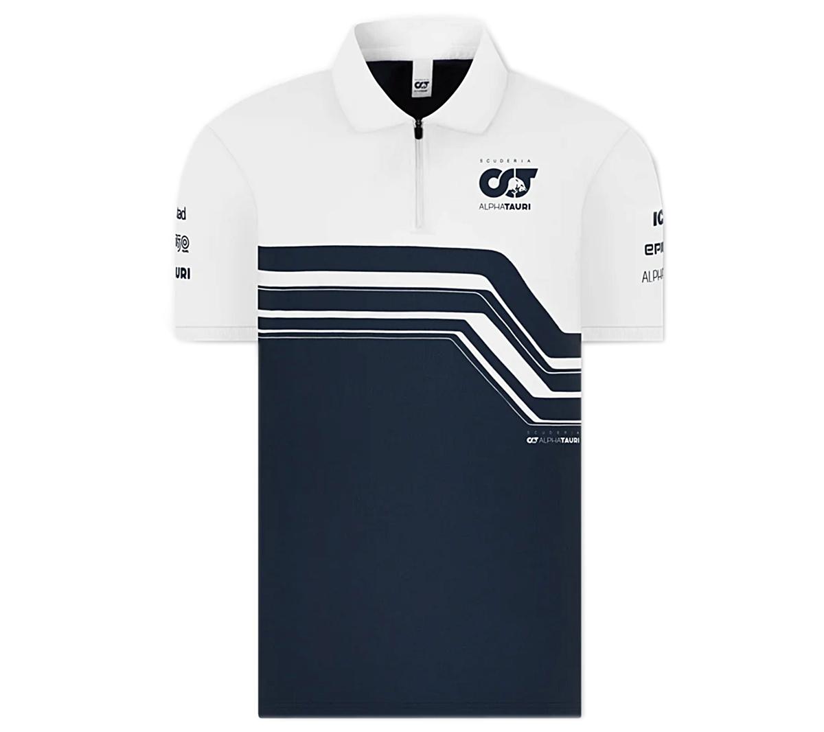 Brandstyle24 ALPHA TAURI F1 Team Polo - Heren T-shirt Formule 1 Blauw-Wit SAT22028 ORIGINEEL S