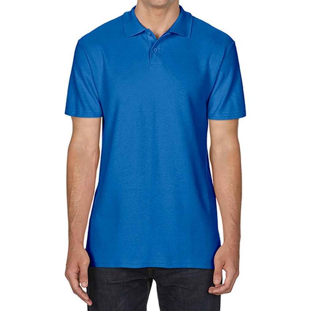 Gildan SoftStyle dubbel piqué poloshirt voor heren M koningsblauwe kleur