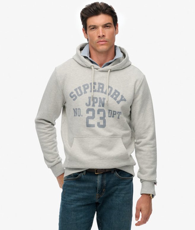 Superdry Athletic Essentials Hoodie Light Grey