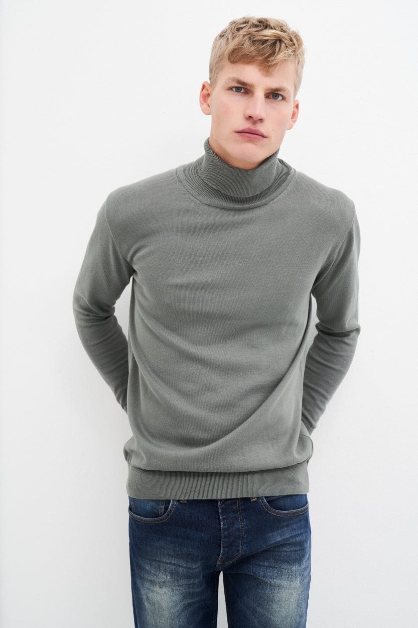 Kuyichi Herren vegan Thomas Rollkragenpullover Cottage GrÃ¼n